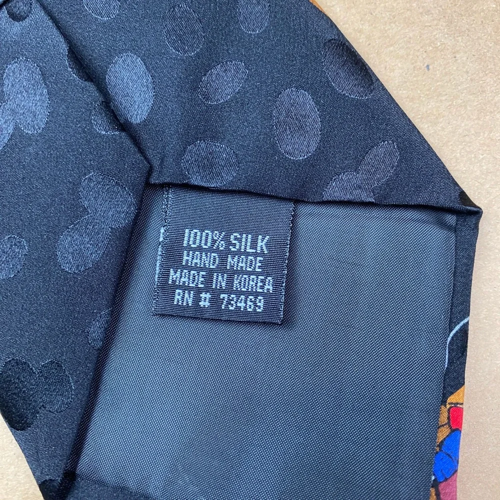 VTG Looney Tunes Mania Construction Characters Mens OS Black Silk Tie 1995 Taz